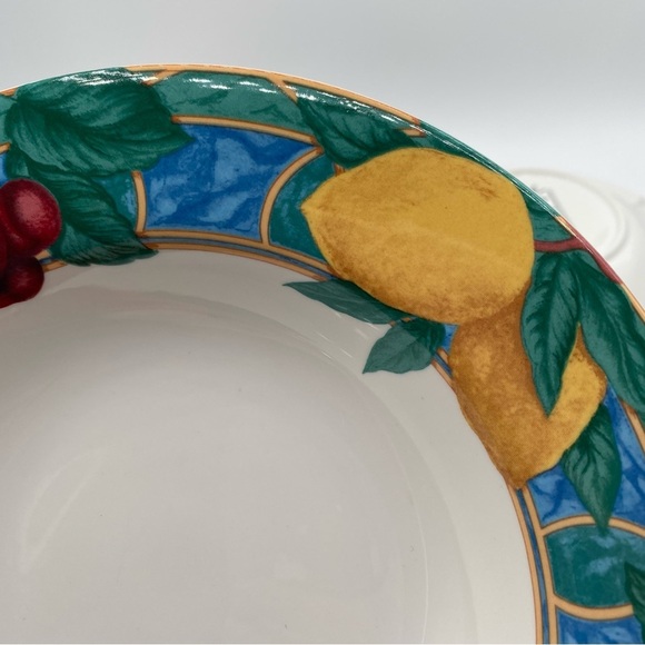Casual Victoria & Beale Forbidden Fruit 4 8.5” Rimmed Soup Bowls Fine Porcelain - Picture 9 of 16